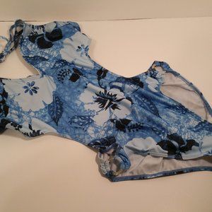 Catalina 1PC Blue Floral CUTOUT Monokini 4/6